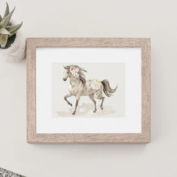 Floral Horse Watercolor Illustration Wall Art Print Poster Unframed - Picture 9 of 17